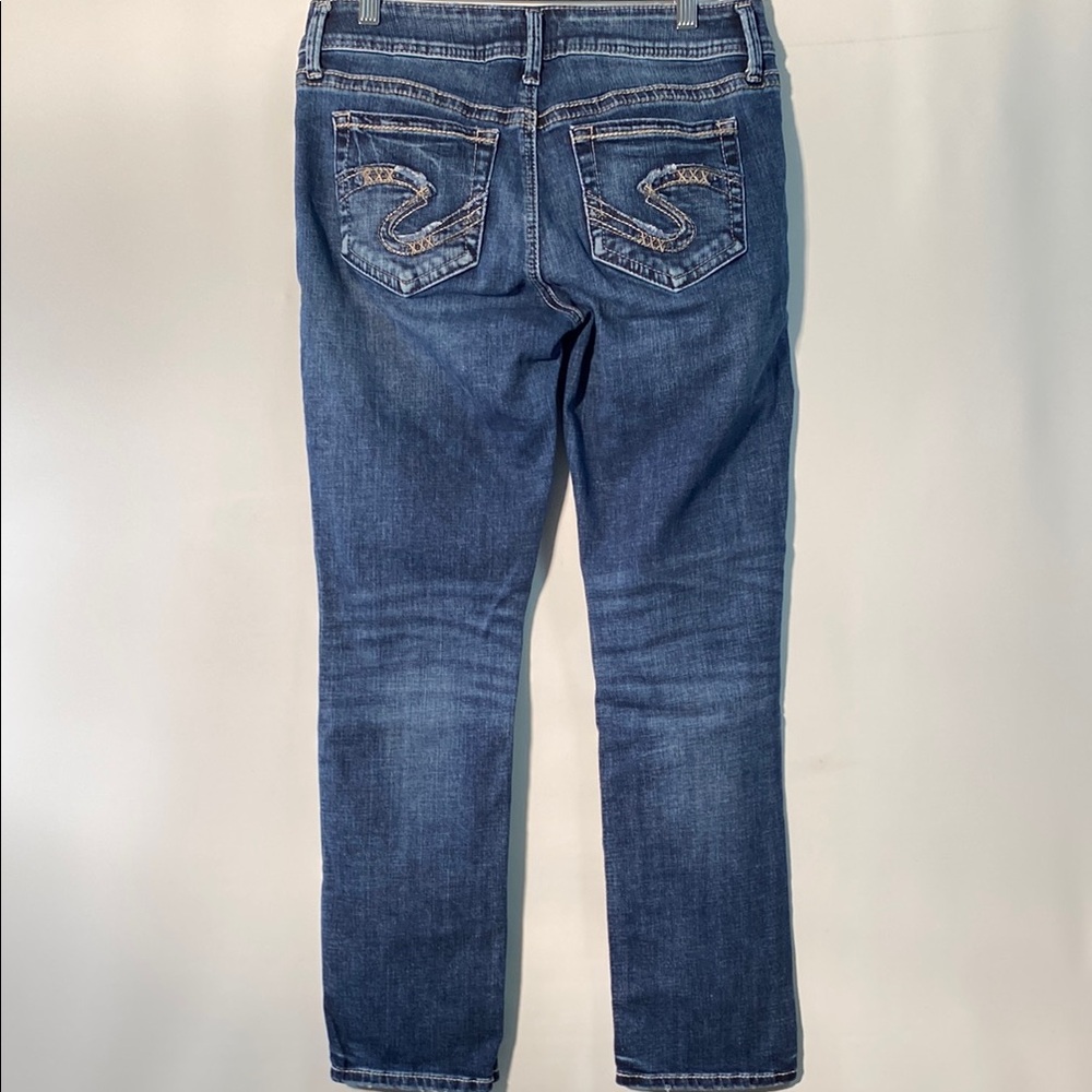 Silver Jeans Women's Elyse Straight Leg Indigo Denim - Picture 6 of 13